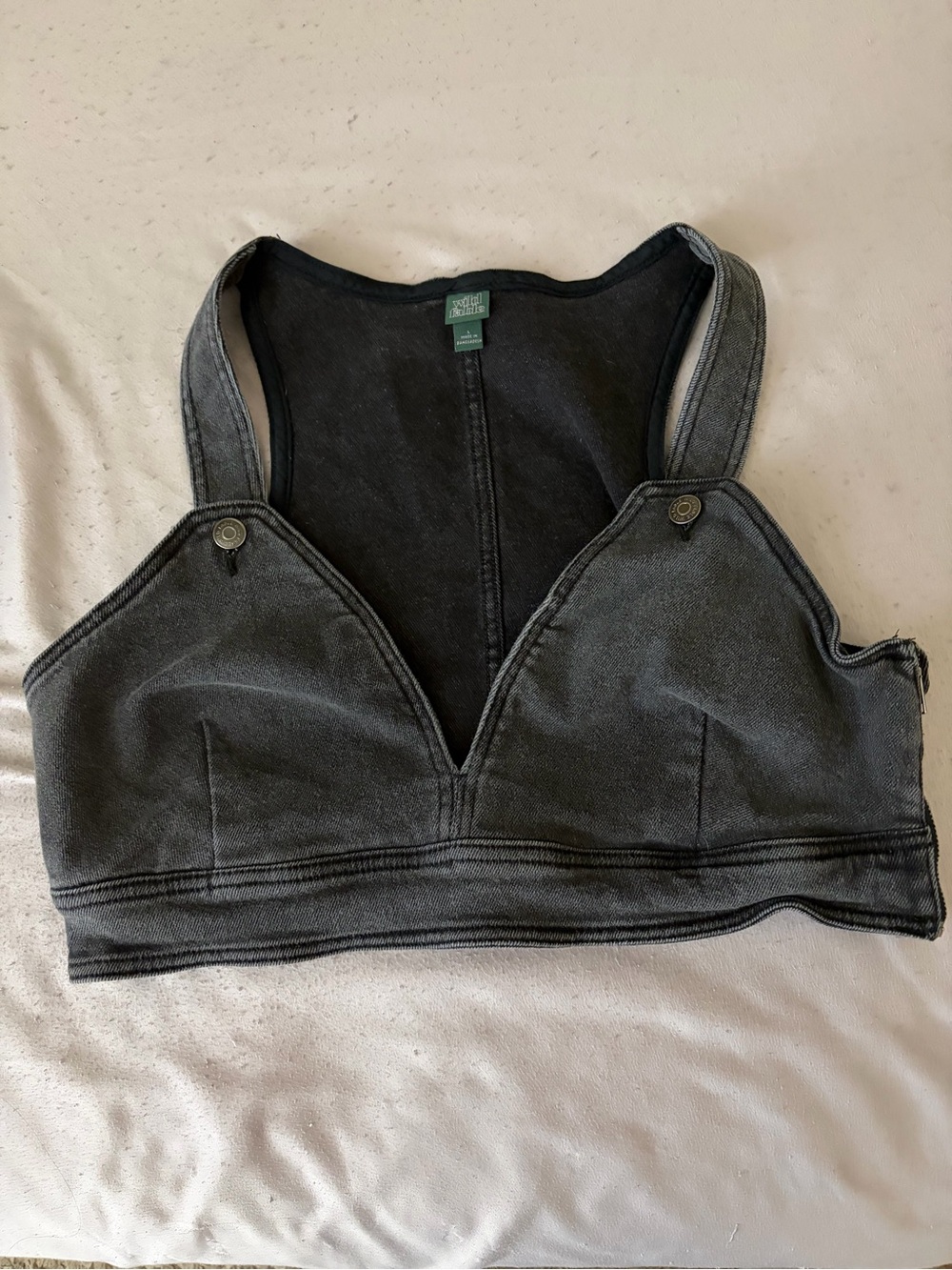 wild fable Black Washed Cropped Tank Bralette